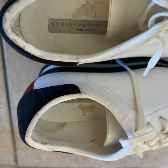 Stella McCartney Sneak Elyse Platform Sneakers leather colorblock heels striped - Picture 2 of 8